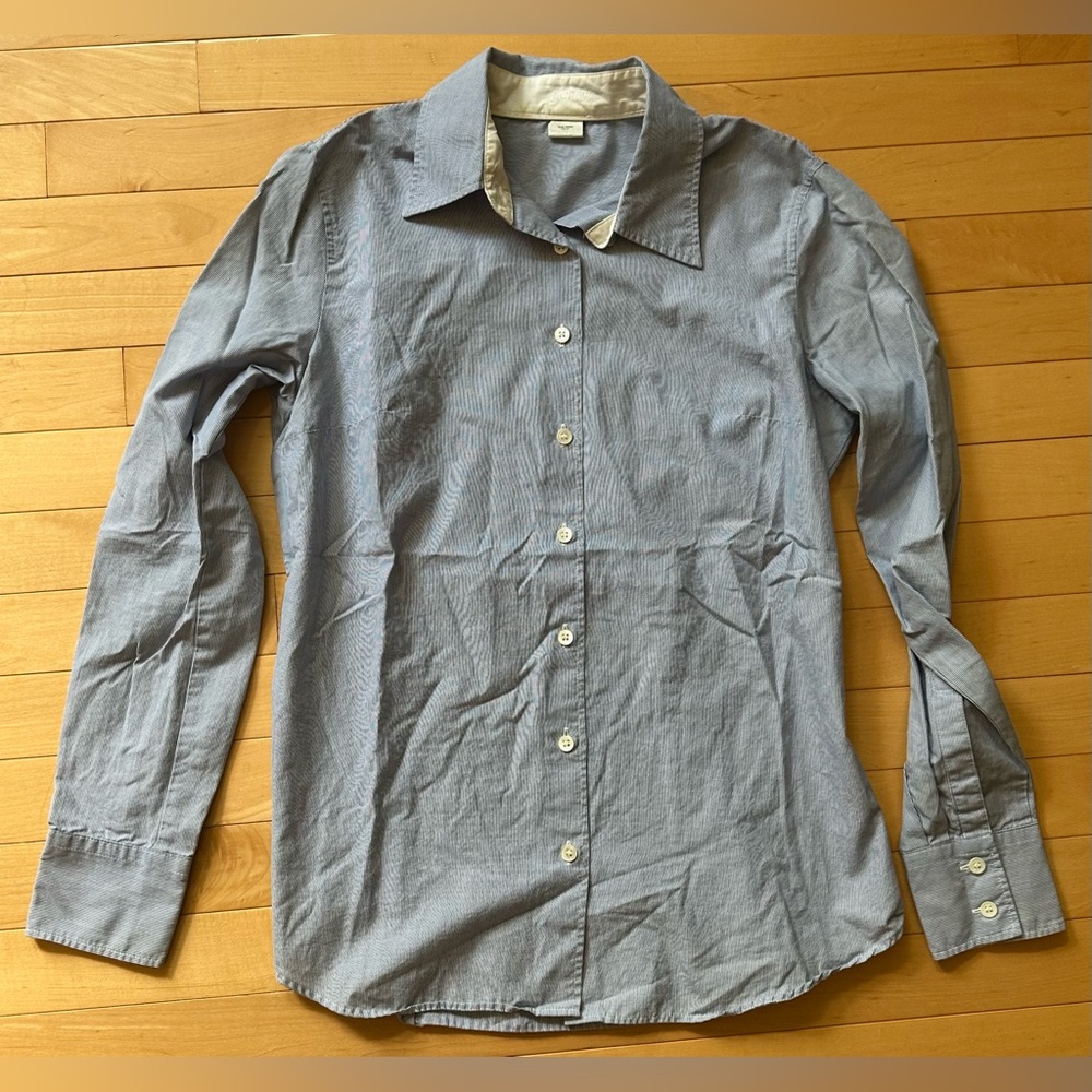 J. Crew classic blue and white striped button down shirt - Picture 5 of 9